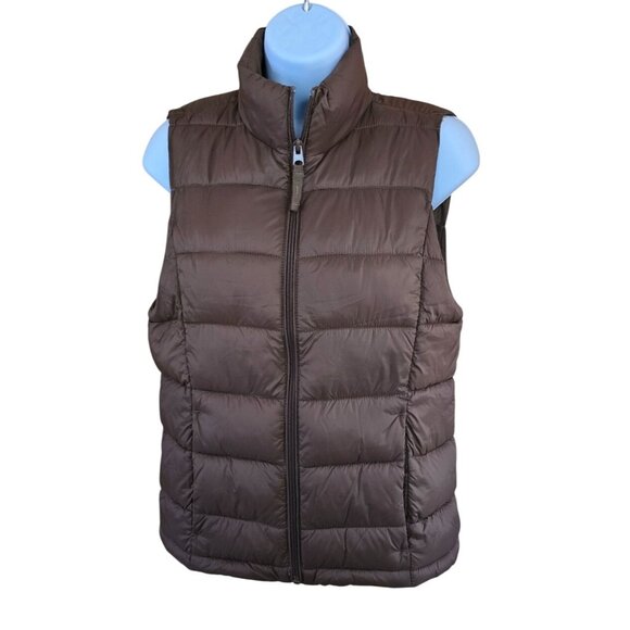 Lightweight Ultra Packable Brown Puffer Vest By Love Tree boho cottagecore warm - Picture 1 of 7